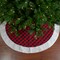 Northlight 48" Red and Black Buffalo Plaid Christmas Tree Skirt with Faux Fur Trim